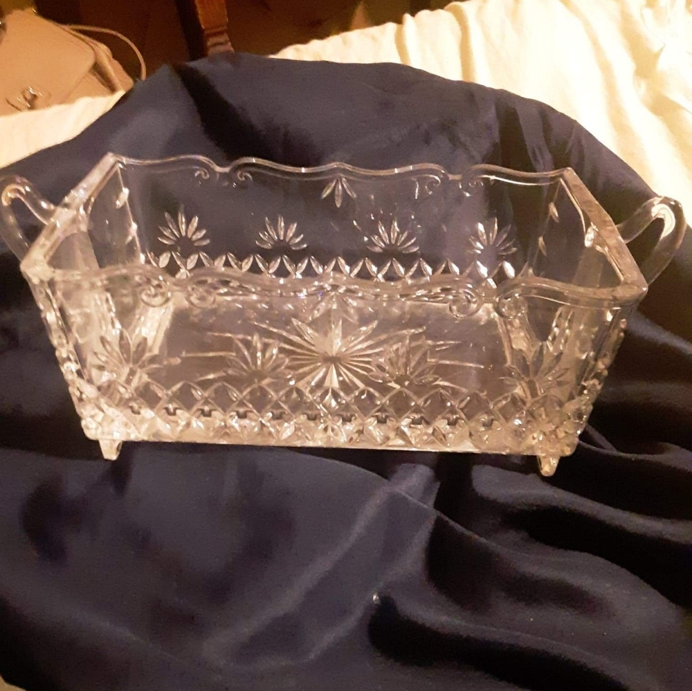 Lead crystal rectangular dish